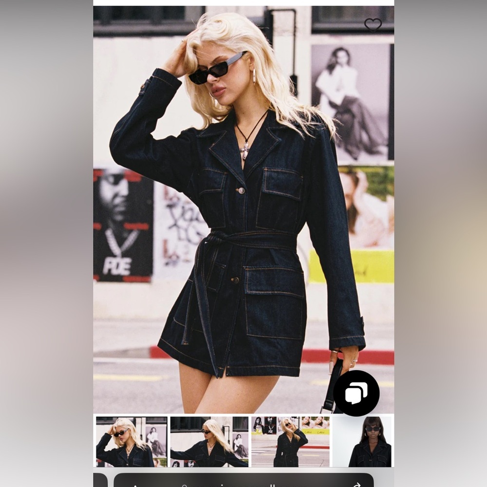 Denim long sleeve dress